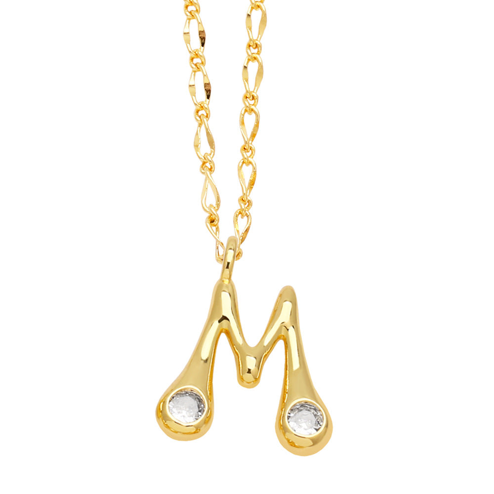 Wholesale 26 English Letters Gold Plated Necklace